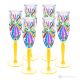 Set of 6 authentic hand-painted flute glasses in premium quality glass.