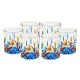 OPERA Set of 6 authentic modern hand painted glasses in superior quality glass.