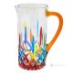 Pitcher, decanter, carafe, premium quality glass hand painted modern design.