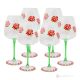 ALIZEE Set of 6 authentic hand-painted stemmed wine glasses made of premium glass.