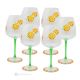 ALIZEE Set of 6 authentic hand-painted stemmed wine glasses made of premium glass.