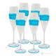 EGO Set of 6 authentic hand-painted flute glasses in superior quality glass.