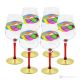 Set of 6 authentic hand-painted stemmed goblets in premium quality glass.