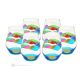 JULIETTE Set of 6 authentic modern hand painted glasses in premium quality glass.