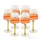 JULIETTE Set of 6 authentic hand-painted stemmed glasses in superior quality glass.