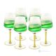 Set of 6 authentic hand-painted stemmed goblets in premium quality glass.