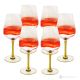 Set of 6 authentic hand-painted stemmed goblets in premium quality glass.