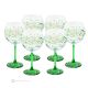 TASTING Set of 6 authentic hand-painted stemmed glasses in superior quality glass.