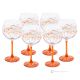 Set of 6 authentic hand-painted stemmed goblets in premium quality glass.