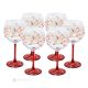 Set of 6 authentic hand-painted stemmed goblets in premium quality glass.