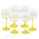 TASTING Set of 6 authentic hand-painted stemmed glasses in superior quality glass.