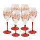 Set of 6 authentic hand-painted stemmed water glasses made of superior quality glass.