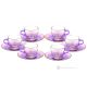 RAINBOW Set of 6 espresso cups and saucers hand-painted in superior quality glass.