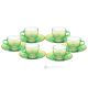 RAINBOW Set of 6 espresso cups and saucers hand-painted in superior quality glass.