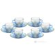 Set of 6 espresso cups and saucers hand painted in superior quality glass.