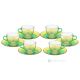RAINBOW Set of 6 espresso cups and saucers hand-painted in superior quality glass.