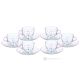 Set of 6 espresso cups with saucer in hand-painted crystal glass.