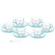 BASIC Set of 6 espresso cups with saucer, hand-painted crystal glass top.