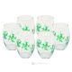Set of 6 authentic modern hand painted water glasses in premium quality glass.