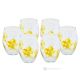 MONTECARLO Set of 6 authentic modern hand painted water glasses in superior quality glass.