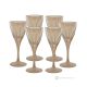 Set of 6 authentic hand-painted stemmed liqueur glasses made of superior quality glass.