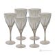 DEBBY Set of 6 authentic hand-painted stemmed water glasses in superior quality glass.