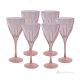 Set of 6 authentic hand-painted stemmed water glasses made of superior quality glass.