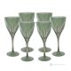 Set of 6 authentic hand-painted stemmed water glasses made of superior quality glass.