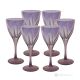 DEBBY Set of 6 authentic hand-painted stemmed water glasses in superior quality glass.