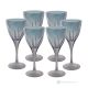 DEBBY Set of 6 authentic hand-painted stemmed water glasses in superior quality glass.