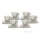 DEBBY Set of 6 hand-painted cappuccino cups and saucers in superior quality glass.