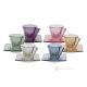 DEBBY Set of 6 espresso cups and saucers hand painted in superior quality glass.