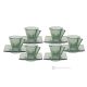 DEBBY Set of 6 espresso cups with saucers hand painted in superior quality glass.