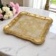 VASSOIO QUADRATO Wooden tray with gold-leaf decorated hand painted Florence authentic Made in Italy