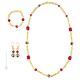 PARURE FUNNY jewellery set necklace bracelet earrings handmade pearls in Murano-Venice glass with gold 18k authentic Made in Italy