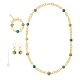 PARURE FIORATO ORO jewellery set necklace bracelet earrings handmade pearls in Murano-Venice glass with gold 18k authentic Made in Italy