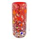 VASO ARLECCHINO Vase authentic Murano blown glass with Murrine and 925 silver leaf Made Italy