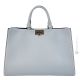 CHICCA Shopper tote handcrafted women's shoulder bag in real grey leather 