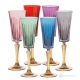 Set of 6 authentic hand-painted flute glasses in premium quality glass.