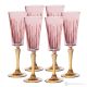 Set of 6 authentic hand-painted flute glasses in premium quality glass.