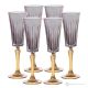 DOMINA Set of 6 authentic hand-painted flute glasses in superior quality glass.