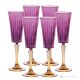 DOMINA Set of 6 authentic hand-painted flute glasses in superior quality glass.