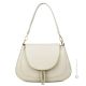 SOPHIA women's hand bag and Crossbody Bag in real handcrafted white leather 