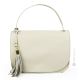 OLIVIA women's hand bag and Crossbody Bag in real handcrafted white leather 