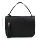 OLIVIA women's hand bag and Crossbody Bag in real handcrafted black leather 