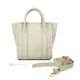 ALICIA mini handcrafted women's top-handle-bag shoulder bag in real leather white