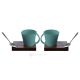 KRISTIAN 1 set of 2 cups with cup holder and spoon Italian porcelain handcraft modern style authentic Made in Italy