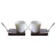 KRISTIAN 1 set of 2 cups with cup holder and spoon Italian porcelain handcraft modern style authentic Made in Italy