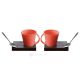 KRISTIAN 1 set of 2 cups with cup holder and spoon Italian porcelain handcraft modern style authentic Made in Italy