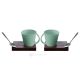 KRISTIAN 1 set of 2 cups with cup holder and spoon Italian porcelain handcraft modern style authentic Made in Italy